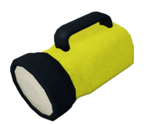 Flashlight demonstration in dark forest environment